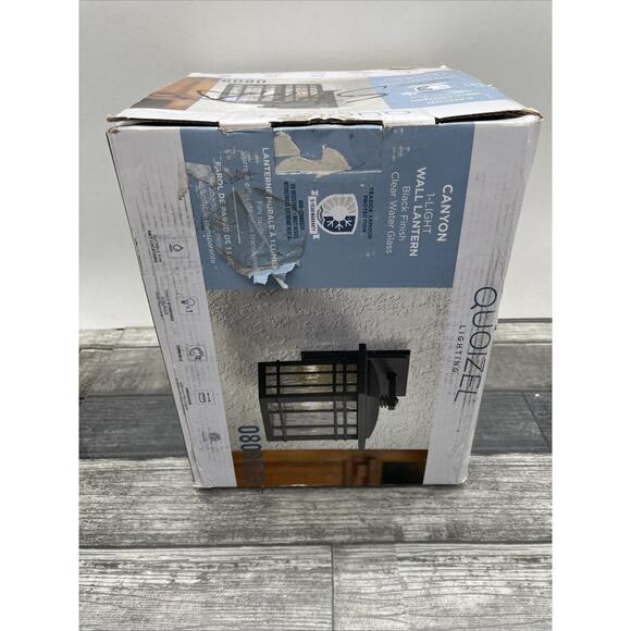 Quoizel Canyon 1-Light 9.88”H x 7”W Matte Black Hardwired Outdoor Wall Light. - Picture 3 of 12